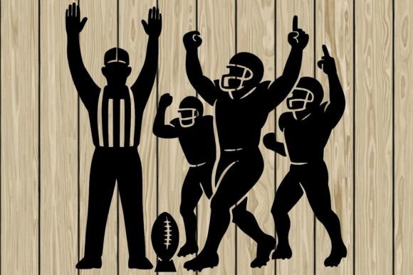 American Football Scene Silhouette SVG for Graphics and Crafts