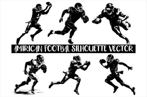 American Football Silhouette Vector for Graphics