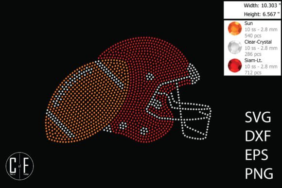 Football and Helmet Rhinestone Template for Graphics