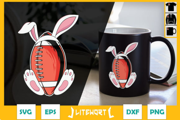 Football Bunny Ears Graphics for Crafts