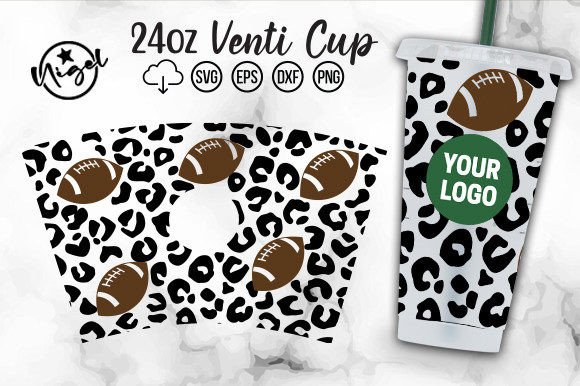 Football Cold Cup Wrap Svg Cut Files: Graphics & Crafts
