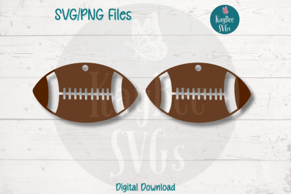 Football Earrings SVG PNG: Graphics for Crafts
