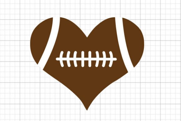 Football Heart Graphics for Crafts and Branding