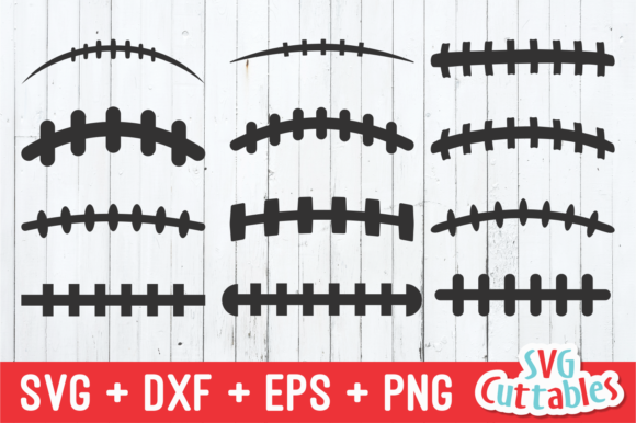Football Laces Graphics for Crafts Branding