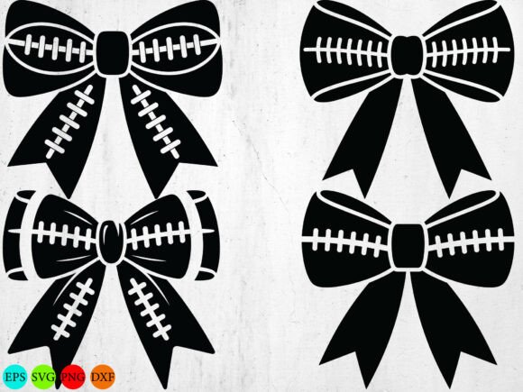 Football Ribbon Coquette Bow SVG Bundle for Crafts