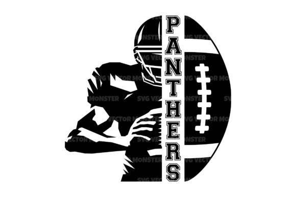 Panthers Football Player Half Monogram Graphics & Crafts