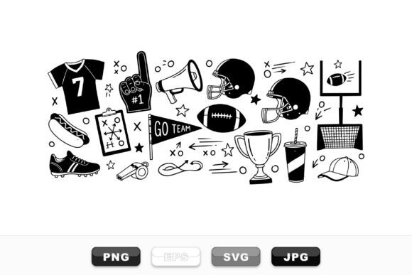 Vintage Football Icon Clipart Set for Graphics